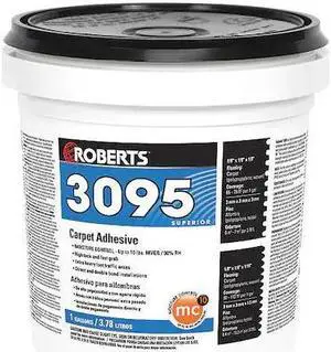 ROBERTS 3095-1 Floor Adhesive, 3095 Series, Beige, 1 gal, Pail