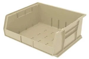 AKRO-MILS 30250STONE Hang & Stack Storage Bin, Plastic, Beige, 7 in H, 16 1/2 AKRO-MILS 30250STONE Hang & Stack Storage Bin, Plastic, Beige, 7 in H, 16 1/2