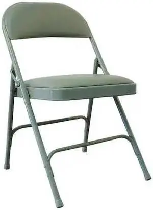 ZORO SELECT 2W158 Steel Chair with Vinyl Padded, Beige
