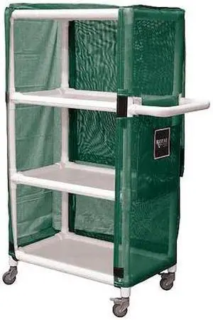 ROYAL BASKET TRUCKS G32-EEX-L3A-3ULN PVC Linen Cart,32",3 Shelf,Green
