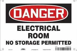 CONDOR 475T18 Safety Sign, 7 in Height, 10 in Width, Aluminum, Vertical