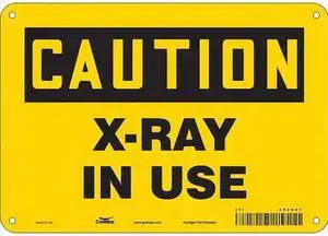 CONDOR 452A51 Radiation Sign, 7 in H, 10 in W, Aluminum, Vertical