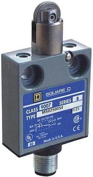 TELEMECANIQUE SENSORS 9007MS02S0054 Limit Switch, Plunger, Roller, SPDT, 3A at