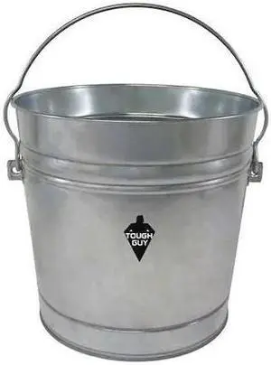ZORO SELECT 2PYW4 6 gal Round Trash Can, Silver, Galvanized steel