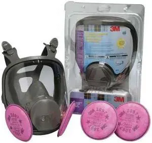 3M 69097 Full Face Respirator Kit, Includes 2 Cartridges, Nuisance Organic