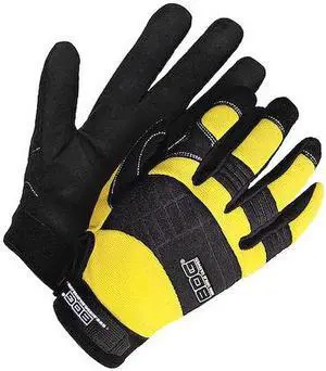 BDG 20-1-10603Y-S X-Site Mechanics Gloves, Synthetic Leather Palm, Spandex