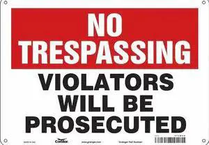 CONDOR 473M68 Safety Sign, 10 in Height, 14 in Width, Polyethylene, Horizontal