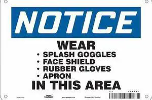 CONDOR 468R92 Safety Sign, 7 in Height, 10 in Width, Aluminum, Vertical