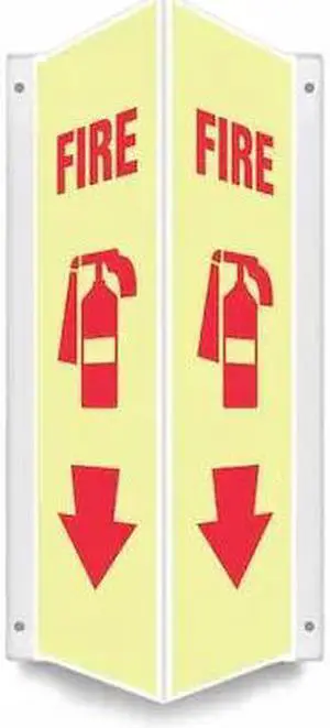 CONDOR 480Z28 High Visibility Safety Sign, 18 in Height, 7 1/2 in Width, PETG,