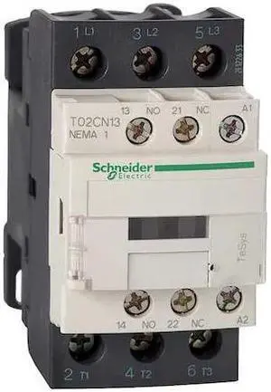 SCHNEIDER ELECTRIC T02CN13G7 120VAC Non-Reversing Magnetic Contactor 3P 27A