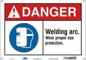 CONDOR 473X24 Safety Sign, 10 in Height, 14 in Width, Polyethylene, Horizontal