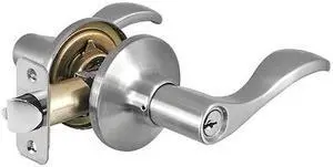 MASTER LOCK WL0115KA Lever Lockset,Satin Nickel,Wave Style