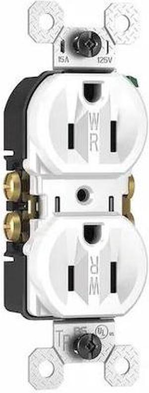LEGRAND 3232TRWRW Receptacle, 15 A Amps, 125V AC, Flush Mount, Standard Duplex