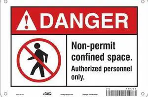 CONDOR 465J05 Safety Sign, 7 in Height, 10 in Width, Aluminum, Vertical