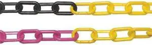 MR. CHAIN 50029-100 2" (#8, 51 mm.) x 100 ft. Black/Yellow Plastic Chain