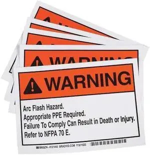 BRADY 121443 Machine/Equipment Label, 5 in Height, 7 in Width, Vinyl,