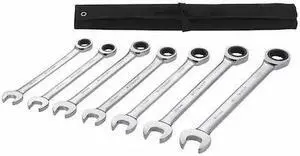 WESTWARD 54DG25 Ratcheting Wrench Set,Metric,7 pcs.