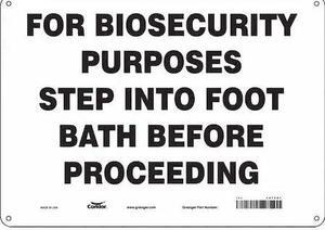 CONDOR 447V47 Biohazard Sign, 10 in H, 14 in W, Polyethylene, Horizontal