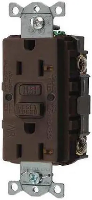 20A Commercial Receptacle, Brown; Tamper Resistant: No