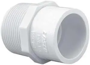 ZORO SELECT 436212 PVC Reducer, MNPT x Socket, 1 1/2 in x 1 1/4 in Pipe Size
