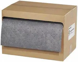 SPILLTECH GRSMF100H-BX Sorbent Roll, 18 gal, 15 in x 100 ft, Universal, Gray,