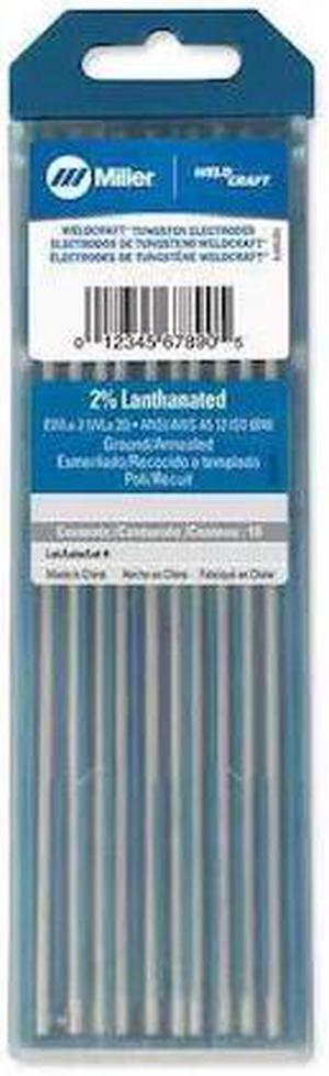 MILLER ELECTRIC WL2116X7 Tungsten Electrode 1/16" Dia., AWS A5.12 / ISO6848,