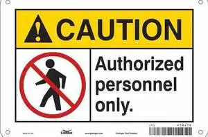 CONDOR 472J75 Safety Sign, 7 in Height, 10 in Width, Aluminum, Vertical
