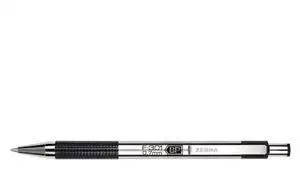 Zebra Ballpoint Pen Refillable .7mm Stainless Steel/Black 27111
