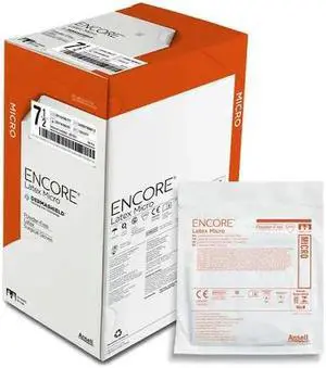 ENCORE 330104 Encore, Disposable Gloves, Latex, Powder-Free, 6.5, 50 PK, Brown