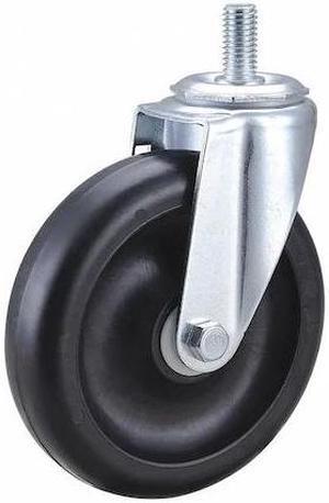 ZORO SELECT 32J877 Swivel Stem Caster, Polyolfn, 5 in, 300 lb., Tread Shape: