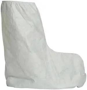 DUPONT TY454SWH00010000 Disposable Boot Covers, Tyvek(R) 400, White, Slip