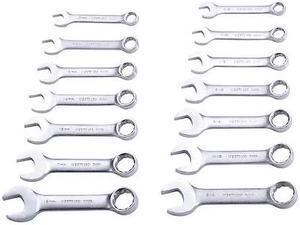 WESTWARD 4YR24 Combo Wrench Set,3/8-3/4 in,10-19mm,14Pc