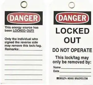 BRADY 65455 Danger Tag,5-3/4 x 3 In,Cardstock,PK25