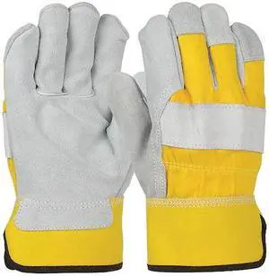 PIP 500Y/XL Leather Gloves, Cowhide, Safety Cuff, Wing Thumb, Full Finger,