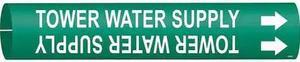 BRADY 4144-D Pipe Markr,Tower Water Supply,Gn,4to6 In