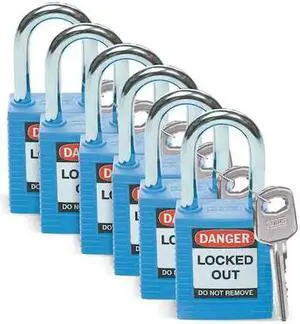 BRADY 51344 Lockout Padlock, Keyed Different, Nylon, Standard Body Size, 1-3/4