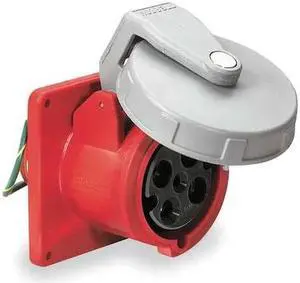 HUBBELL WIRING DEVICE-KELLEMS HBL460R7W Watertight Pin & Sleeve Receptacle, 60