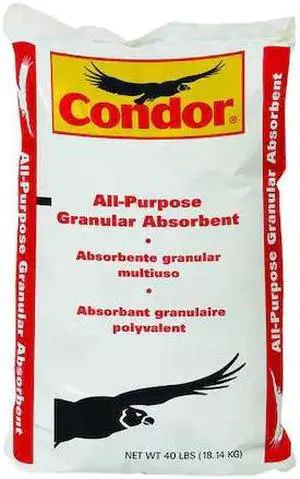 CONDOR 35UX86 Granular Sorbent, 3 gal Absorbed per Package, 40 lb Bag,