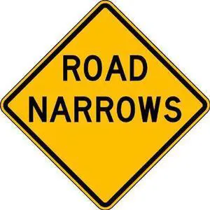 LYLE W5-1-30HA Traffic Sign,30 x 30In,BK/YEL,Text,W5-1