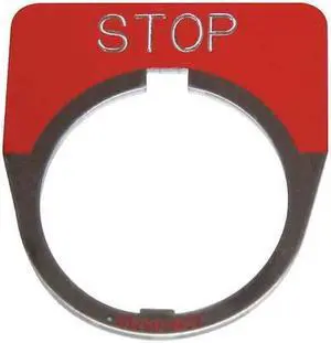 EATON 10250TM34 Cutler-Hammer Legend Plate,Half Round,Stop,Red