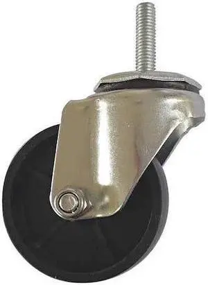 ZORO SELECT 20TM42 Swivel Stem Caster,Polyolfin,3 in,125 lb,Blk