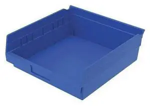 AKRO-MILS 30170BLUE Shelf Storage Bin, Plastic, Blue, 4 in H, 11 1/8 in W, 11 AKRO-MILS 30170BLUE Shelf Storage Bin, Plastic, Blue, 4 in H, 11 1/8 in W, 11