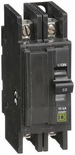 SQUARE D QOU250 Miniature Circuit Breaker, QO Series, 50A, 2 Pole, 120/240V AC,