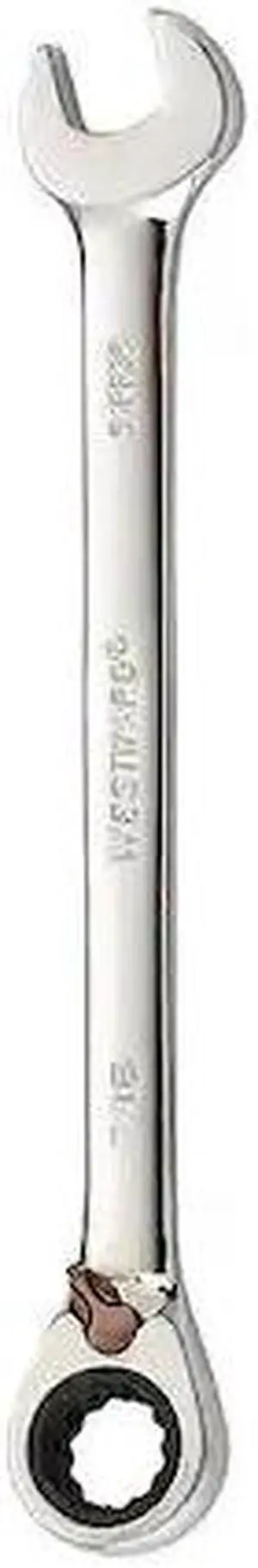 WESTWARD 54PP36 Ratcheting Combination Wrench, SAE, 6 1/2 in Length, 7/16 in