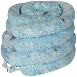 BRADY ENV510 Sorbent Boom, 32 gal, 5 in x 10 ft, Oil, Blue, 4 PK