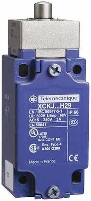 TELEMECANIQUE SENSORS XCKJ161H7 Heavy Duty Limit Switch, Plunger, 1NC/1NO, 10A