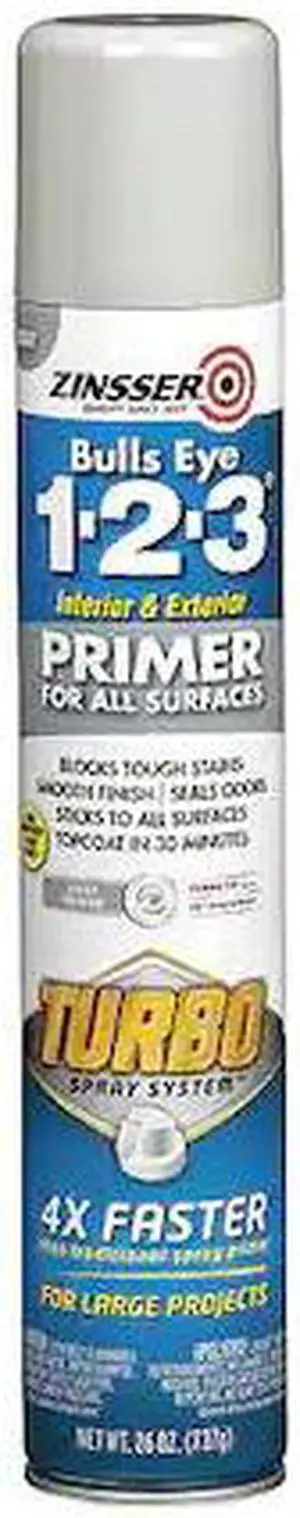 ZINSSER 343748 Spray Primer, Gray, Flat Finish, 26 oz.