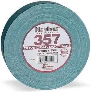 NASHUA 357 Duct Tape, Olive, 60 yd L, 2-3/4 in W