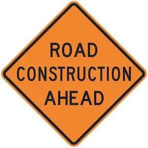 LYLE W20-1Z-30HA Road Sign,Road Constructn Ahd,30 x 30In