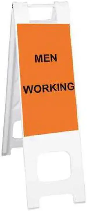ZORO SELECT 150-WHLGK1084-OBEG Barricade Sign, Plastic, Engineer, 45 in Height,
